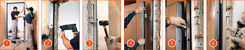 Установка металлических дверей фото