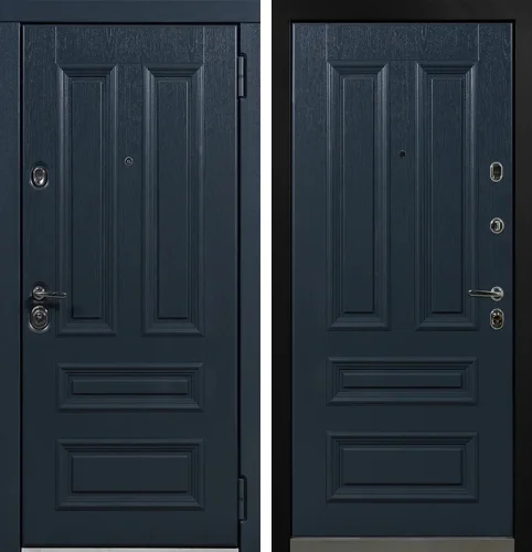 Синяя утепленная дверь в дом №31