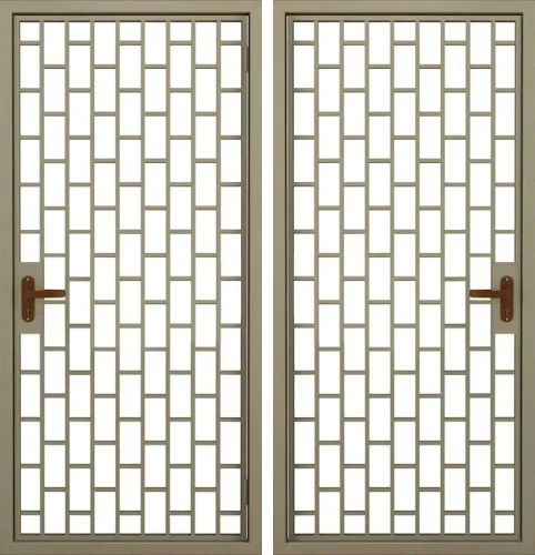 Решетчатая дверь металлическая на лестничную площадку №4