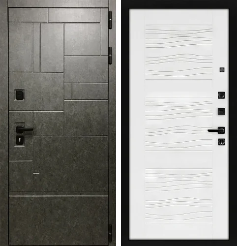 Дверь бетон темный №87