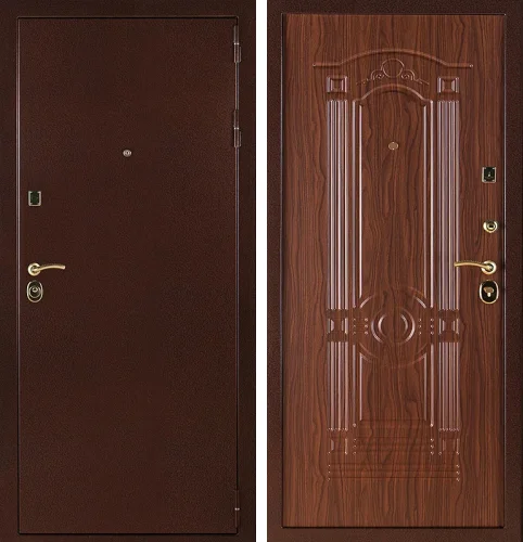 Входная дверь в частный дом с терморазрывом медь №1