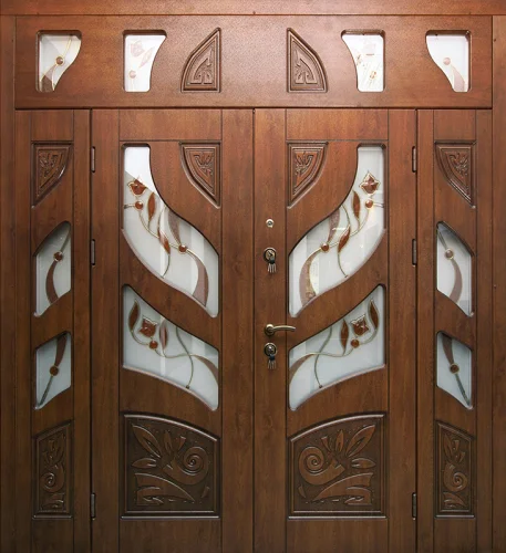 Металлическая дверь с верхней вставкой №34