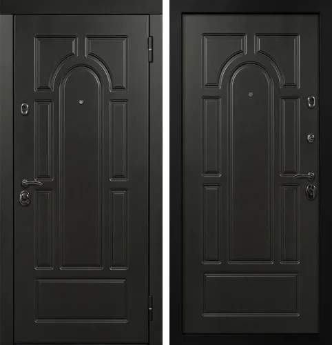 Металлическая дверь тёмно зелёного цвета №35