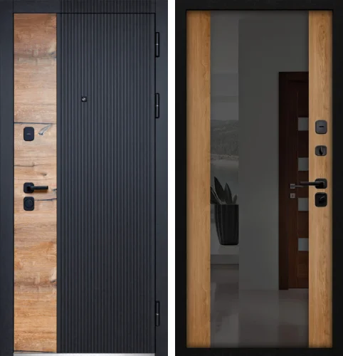 Металлическая дверь в квартиру с зеркалом №26