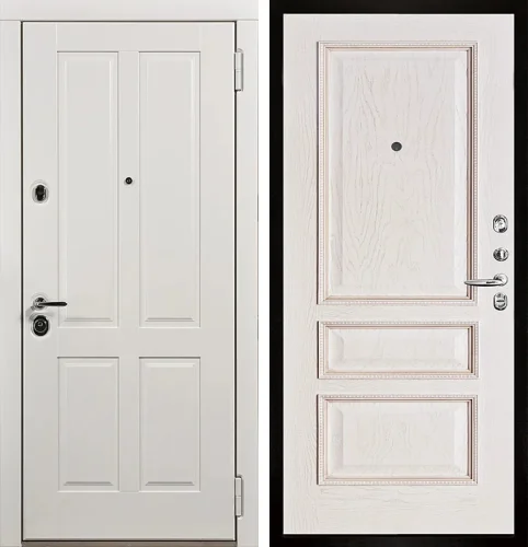 Входная белая дверь №17