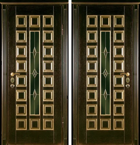 Входная дверь с витражом №16
