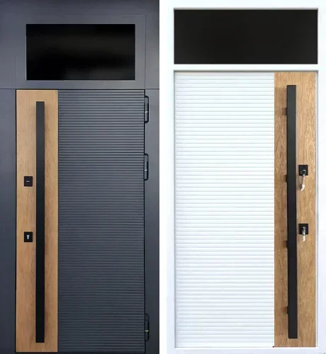 Дверь фрамугой стеклом №8