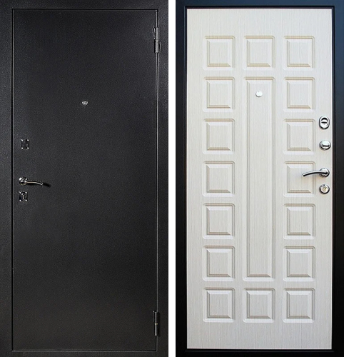 Входная металлическая дверь антик серебро №11