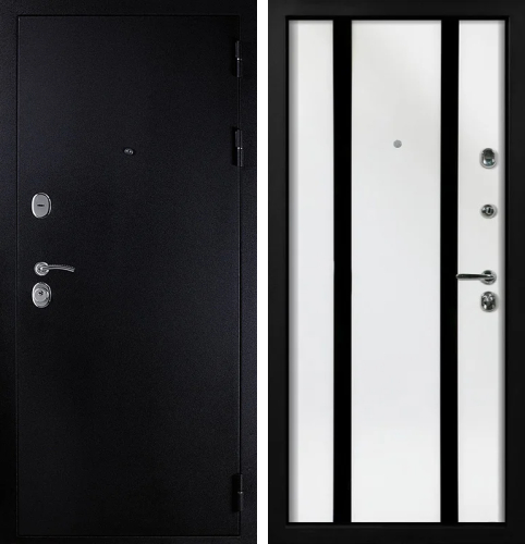 Входная антивандальная дверь белая внутри №12