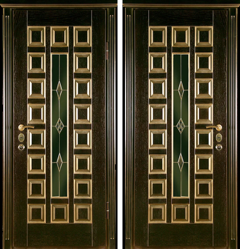 Входная дверь с витражом №16