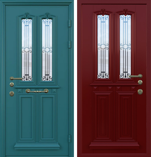 Металлическая дверь со стеклом №21