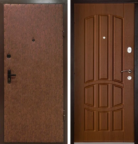 Дверь с внешней отделкой винилискожей + шпон №4