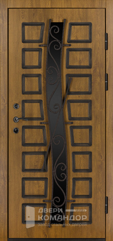 Входная дверь со стеклом для загородного дома №16 - наружная сторона